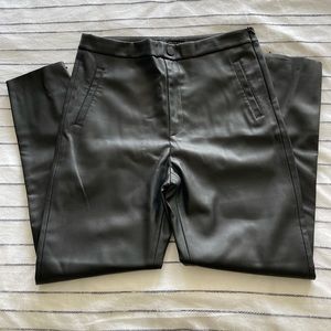 Zara black faux leather pants